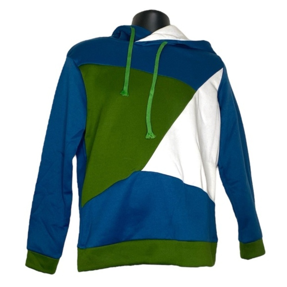MansLife Tri Color Hoodie (Size:XL, Color:Blue/Green/White)